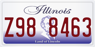 IL license plate Z988463