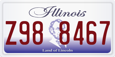 IL license plate Z988467