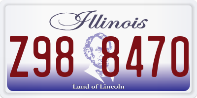 IL license plate Z988470