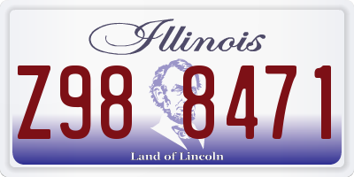 IL license plate Z988471