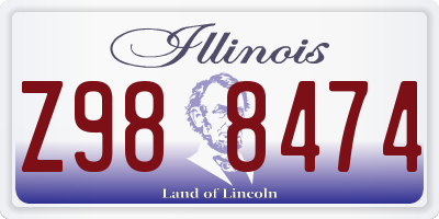 IL license plate Z988474