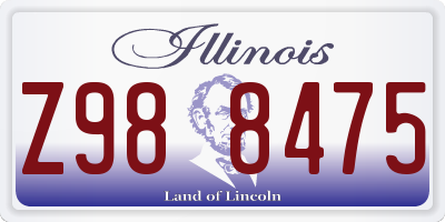 IL license plate Z988475