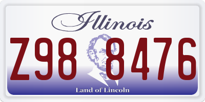 IL license plate Z988476