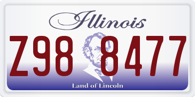 IL license plate Z988477