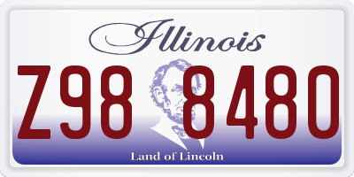 IL license plate Z988480