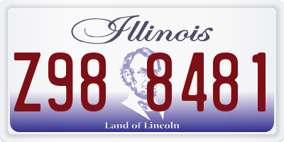 IL license plate Z988481