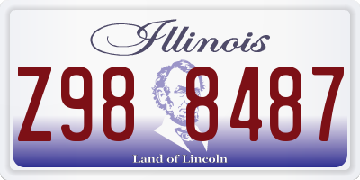 IL license plate Z988487