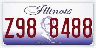 IL license plate Z988488