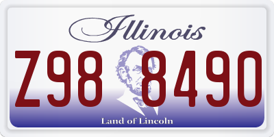 IL license plate Z988490