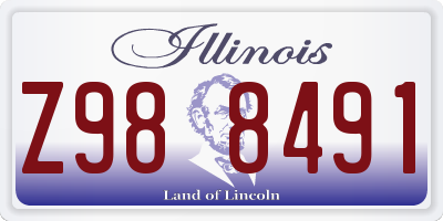 IL license plate Z988491