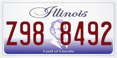 IL license plate Z988492