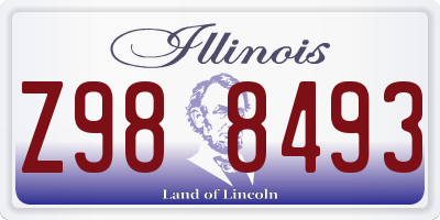 IL license plate Z988493