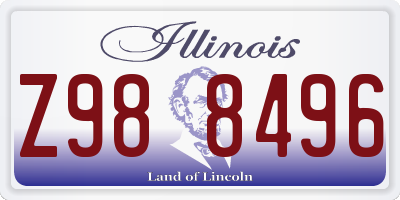 IL license plate Z988496