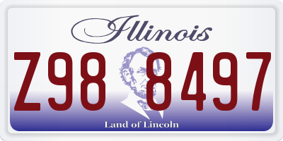 IL license plate Z988497