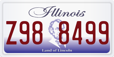 IL license plate Z988499