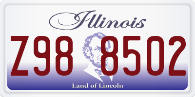 IL license plate Z988502