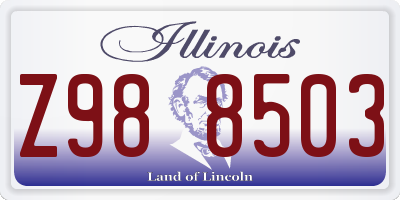 IL license plate Z988503