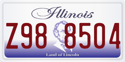 IL license plate Z988504