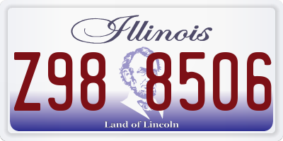 IL license plate Z988506