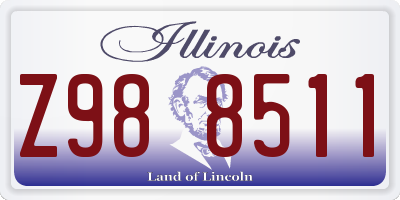 IL license plate Z988511