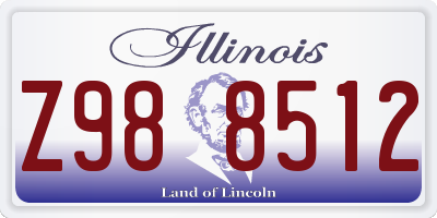 IL license plate Z988512