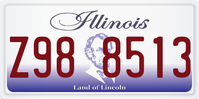 IL license plate Z988513