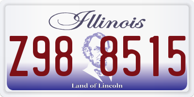 IL license plate Z988515