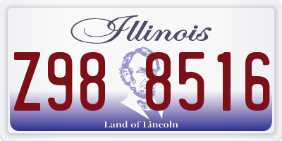 IL license plate Z988516