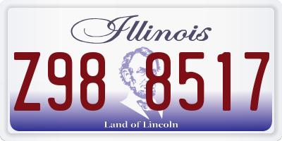 IL license plate Z988517