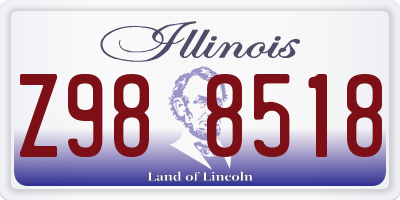 IL license plate Z988518