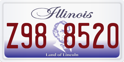 IL license plate Z988520