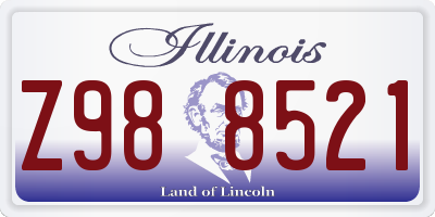 IL license plate Z988521