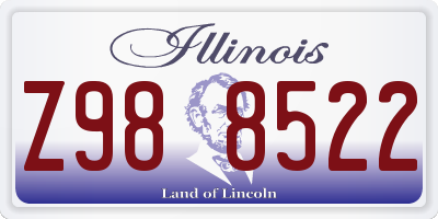 IL license plate Z988522