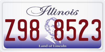 IL license plate Z988523