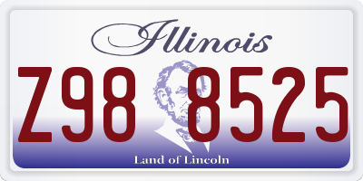 IL license plate Z988525