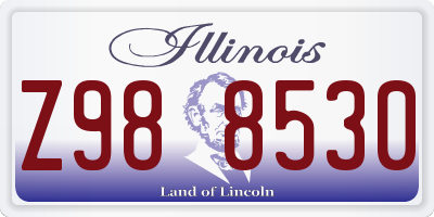 IL license plate Z988530