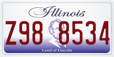 IL license plate Z988534