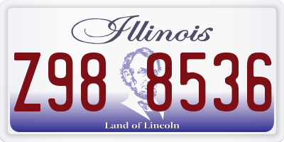 IL license plate Z988536