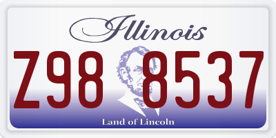 IL license plate Z988537