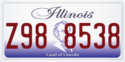 IL license plate Z988538