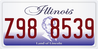 IL license plate Z988539