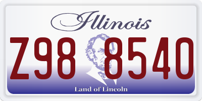 IL license plate Z988540