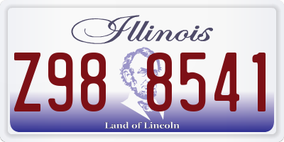 IL license plate Z988541