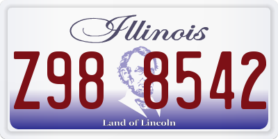 IL license plate Z988542