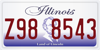 IL license plate Z988543