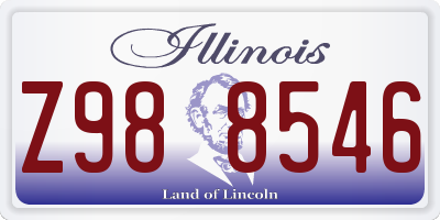 IL license plate Z988546