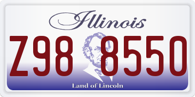 IL license plate Z988550