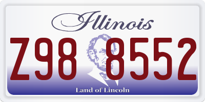 IL license plate Z988552