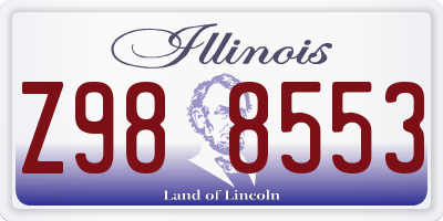 IL license plate Z988553