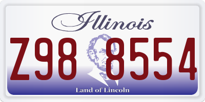 IL license plate Z988554